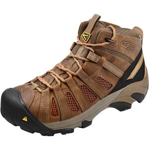 New KEEN Men’s Utility Flint Mid Boots in Shiitake/Rust Size 10EE Wide Work